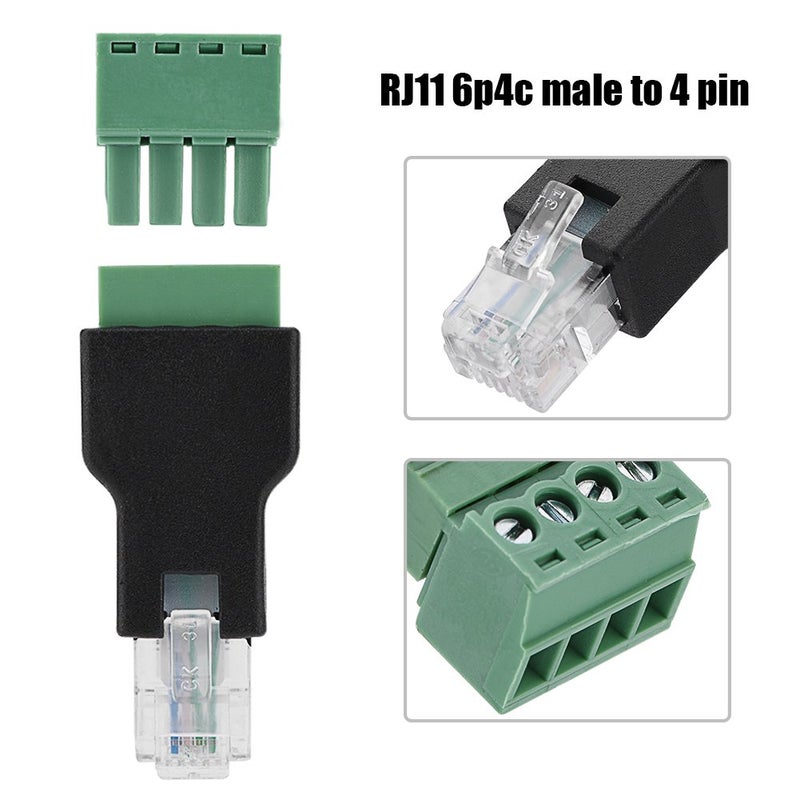 Zerone RJ11 Screw Terminal Adaptor, EIA/TIA 568B Wiring Standard, Shields Outside Electromagnetic Signal Interference, Compatible with Modem, 1 Pack - Image 2
